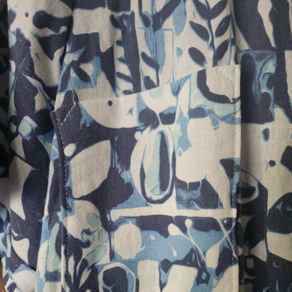 Vintage Hand-made Blouse with funky pattern and elastic gather waist in back - Picture 4 of 8